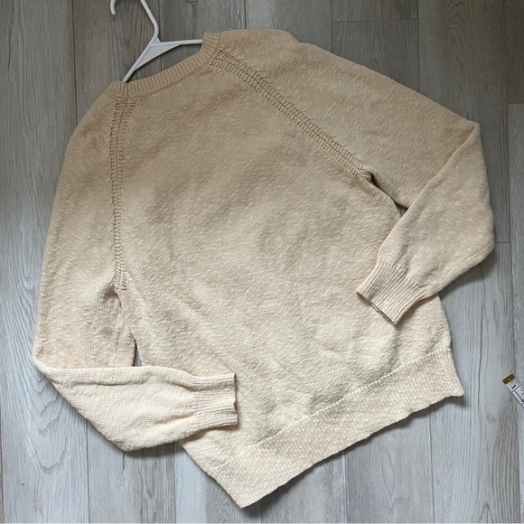 J. Crew 100% cotton Textured Crewneck Sweater Cream (large) minimalist comfy - Picture 4 of 6